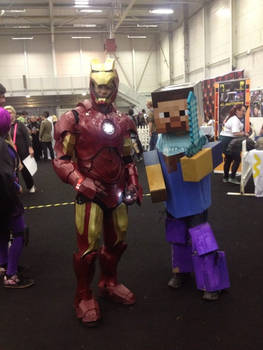 Posing with minecraft cosplay at DCC