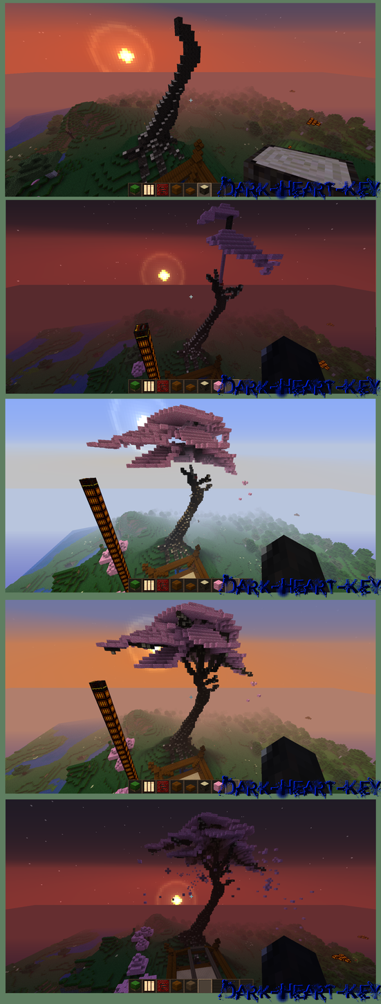 Minecraft Progress Tree Minecraft Sakura Tree Progress by Dark-Heart-Key on DeviantArt