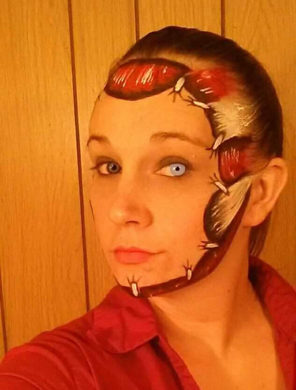 Stapled Face SFX Makeup by PaintedMindsArt on DeviantArt