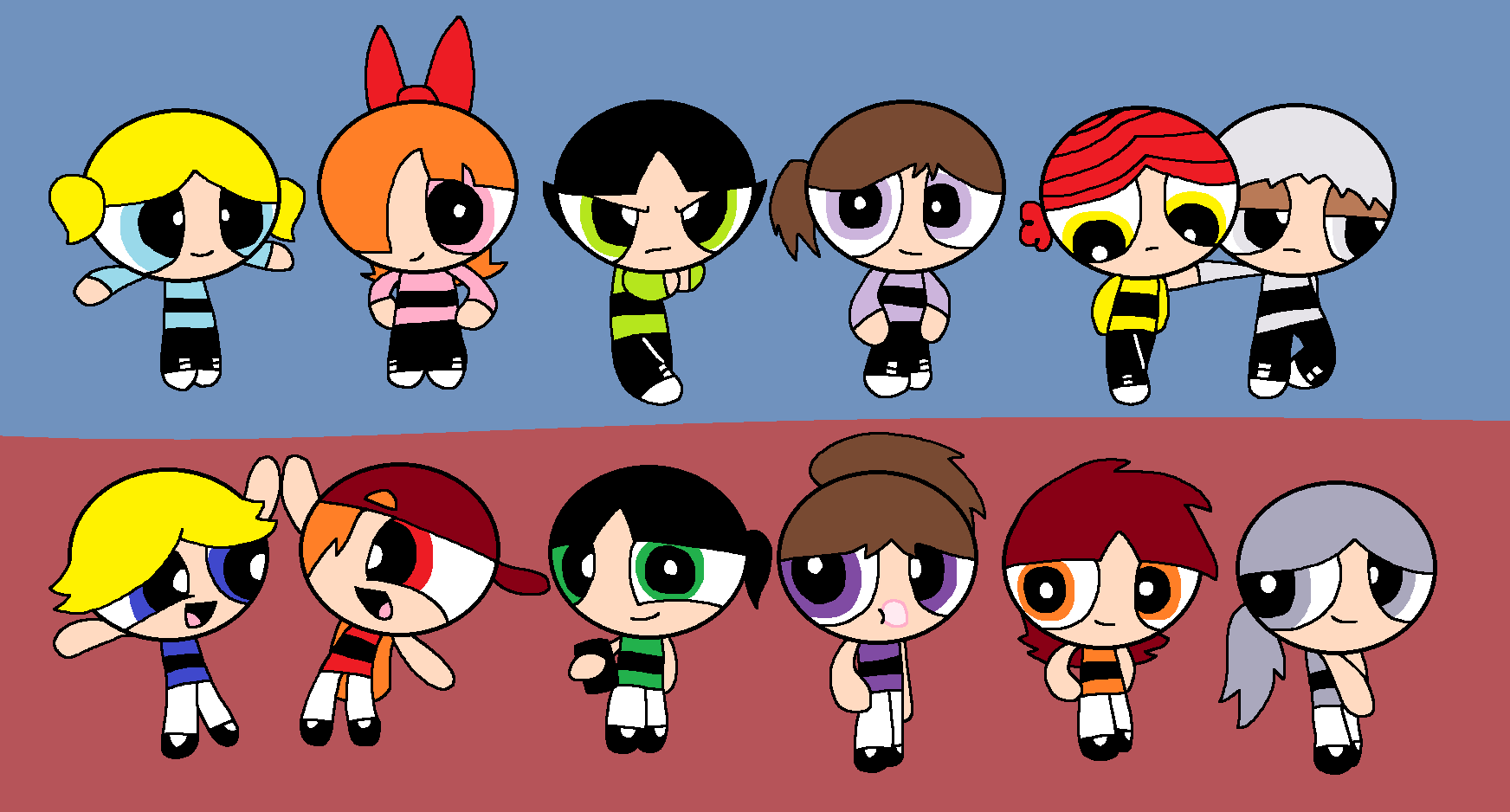 Powerpuff Boys and Rowdyruff Girls by JunnBoi on DeviantArt