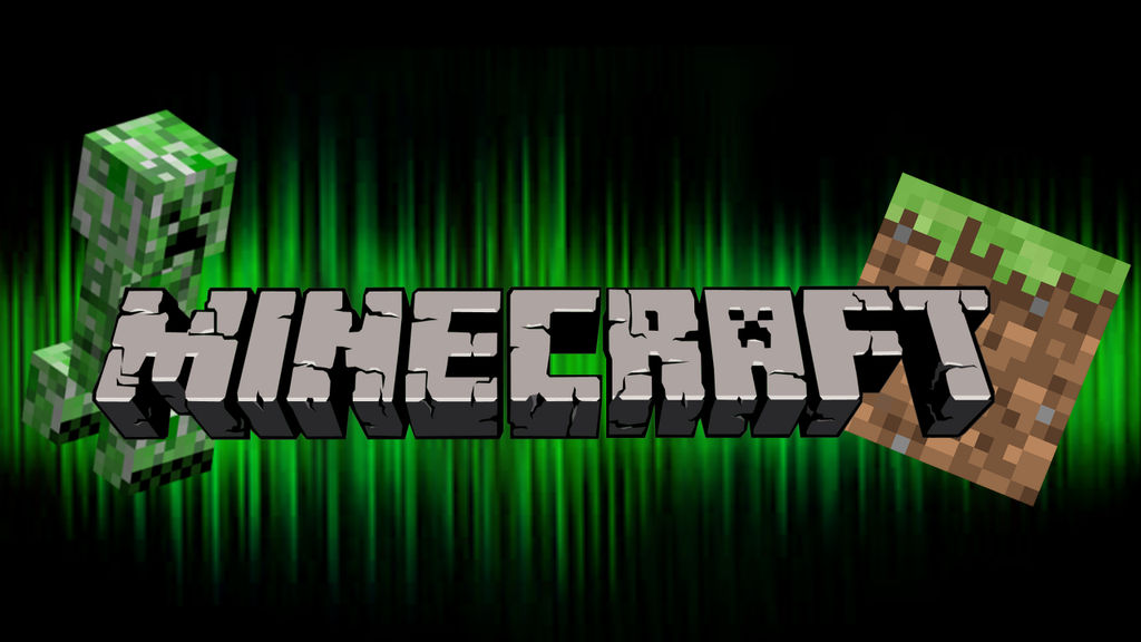 Minecraft Logo in Green - Character Art Wallpaper