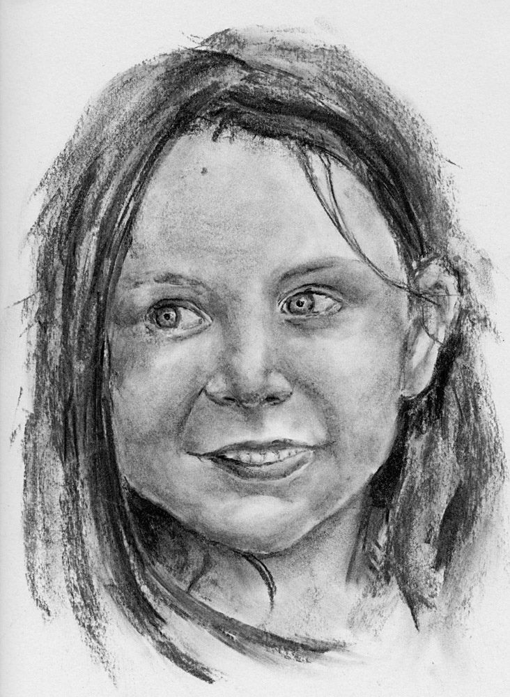 Young girl - charcoal