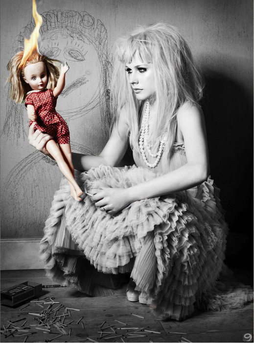 Avril with doll