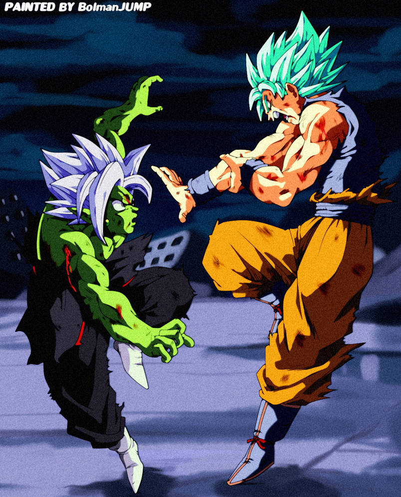 Goku vs Zamasu manga color by bolman2003JUMP on DeviantArt