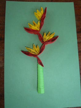 Quilling: Heliconia card