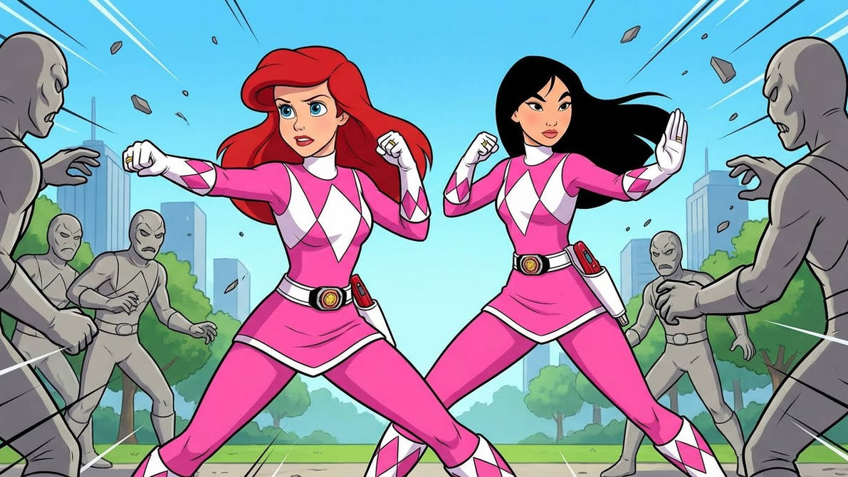 Pink Ranger And Blue Ranger Pink rangers by Legendarywarrior60 on DeviantArt