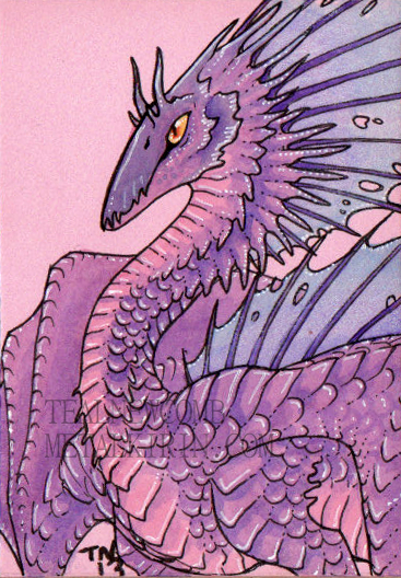 ACEO pink dragon