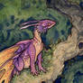 pink fairy dragon aceo