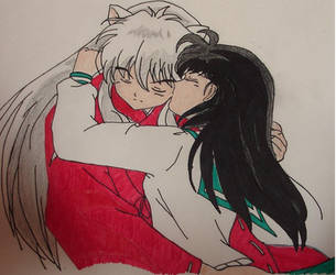 Kagome kissing Inuyasha Color