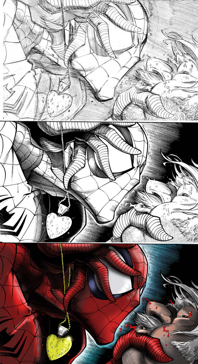 Spider-Man: Pencils , Inks + Colors (Side by Side) by shubcthulhu on ...