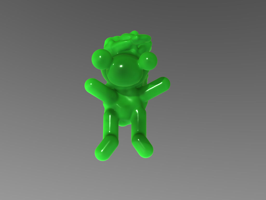 little green man made in putty 3d by