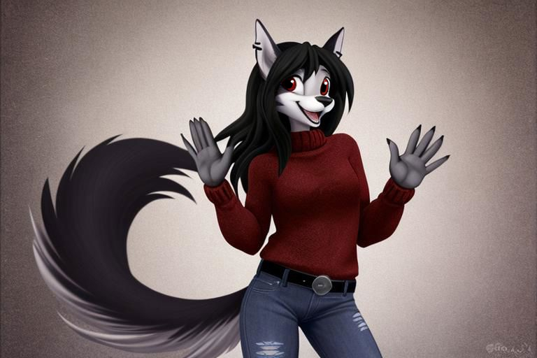 Amanda the hellhound waving
