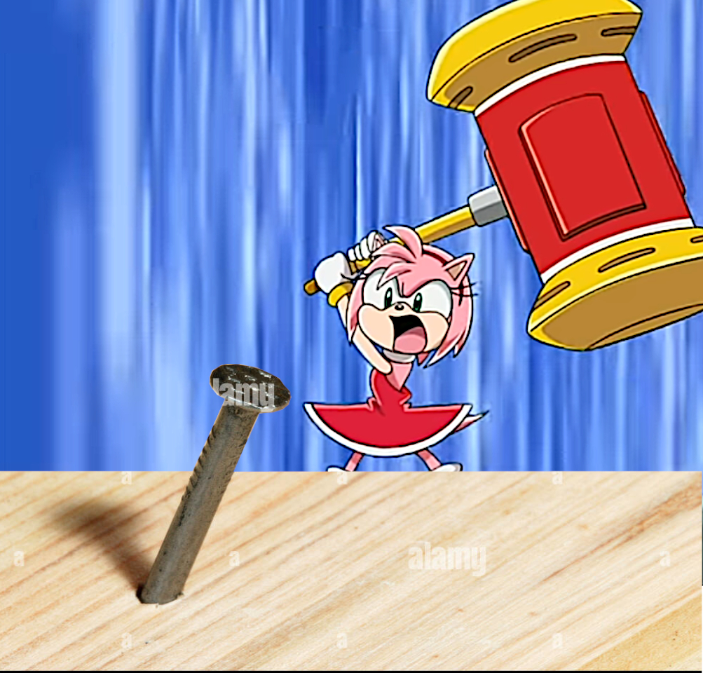 Amy using her hammer the way it's meant to be used