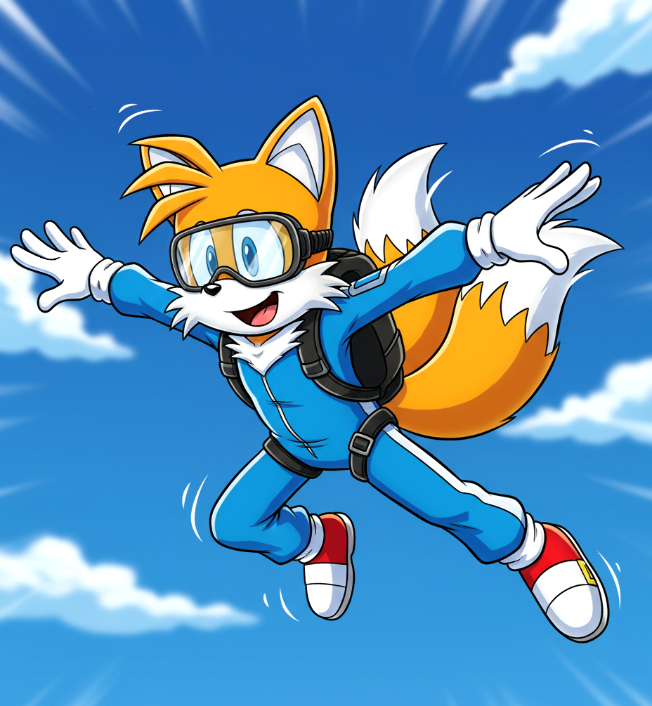 Skydiving fox