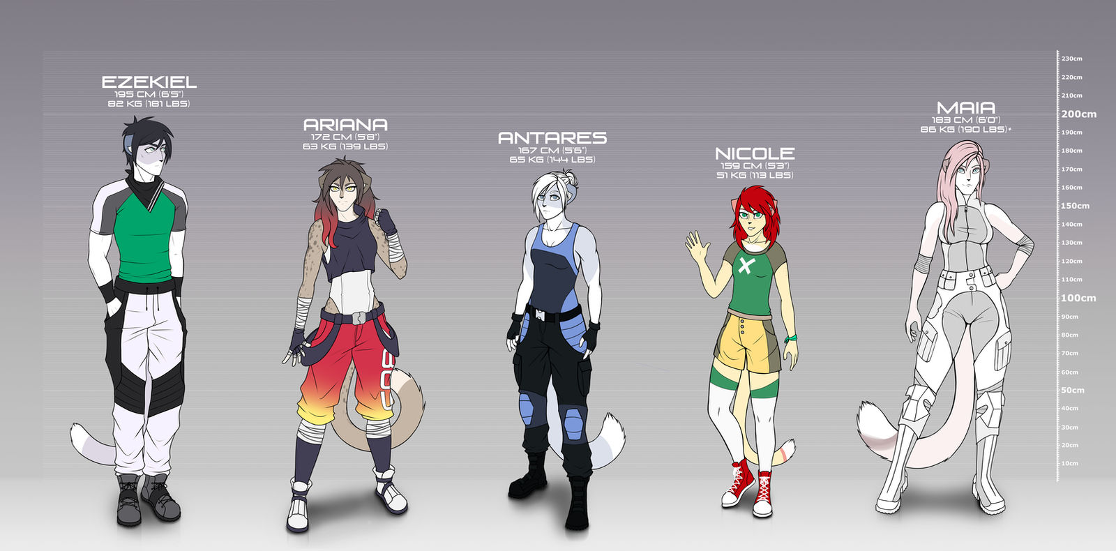 Characters height/weight chart by anty-art on DeviantArt