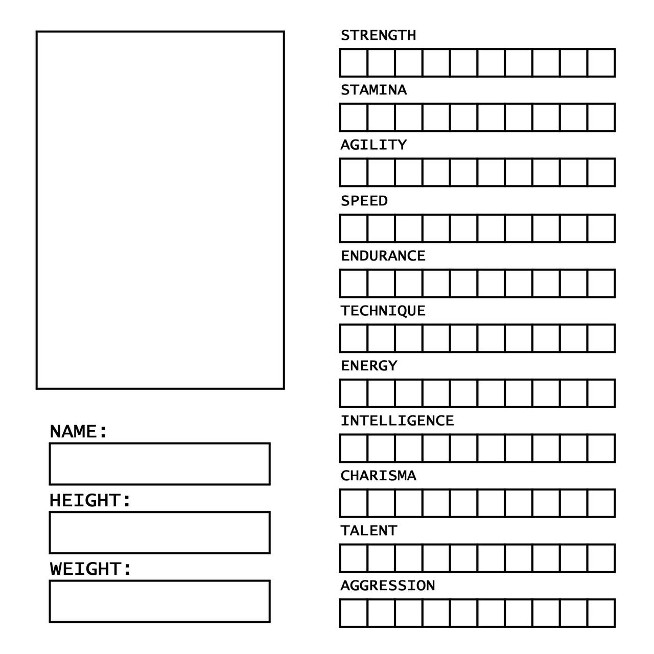 Empty Character Stat Chart Character fight stat meme BLANK TEMPLATE by anty-art on DeviantArt