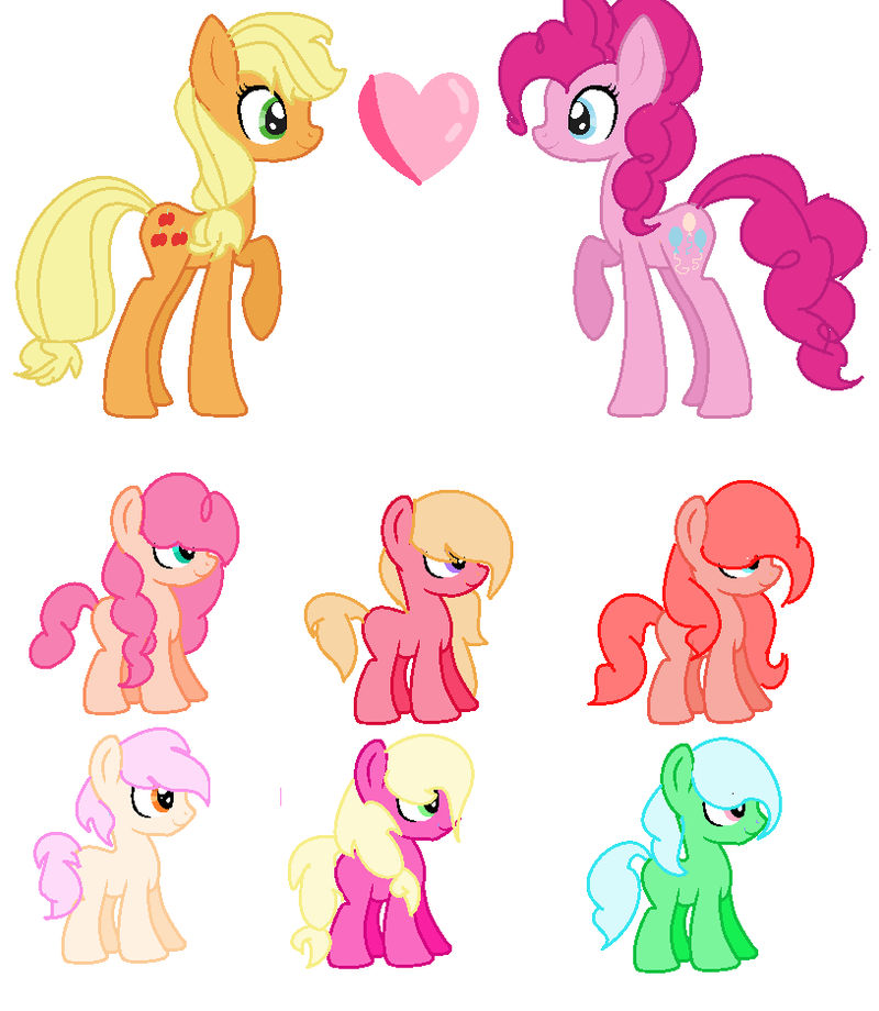 Applejack x Pinkie Pie Foals (CLOSED)