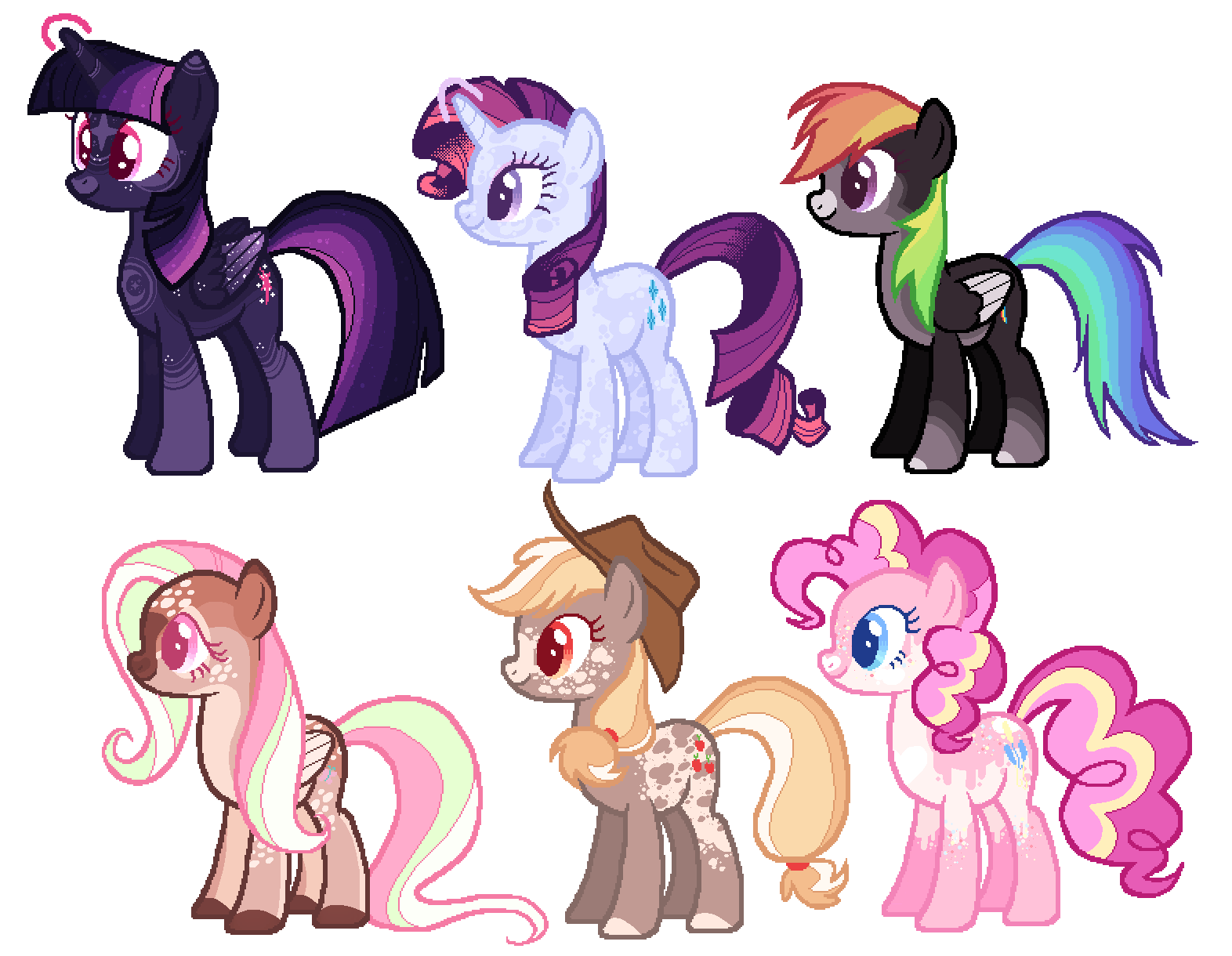 Mane 6 Redesign Grid (15/36 OPEN) by MichelleKyura on DeviantArt