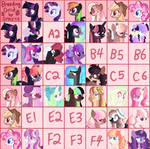 Mane 6 Redesign Grid (15/36 OPEN) by MichelleKyura
