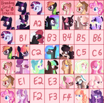 Mane 6 Redesign Grid (15/36 OPEN) by MichelleKyura