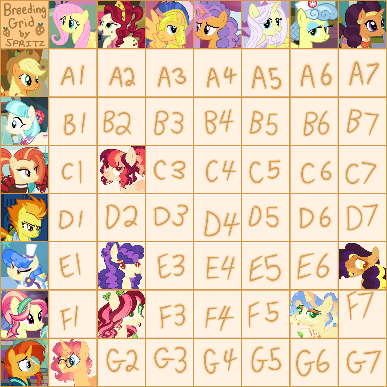 Peaches and Cream! (43/49 OPEN MLP Grid)