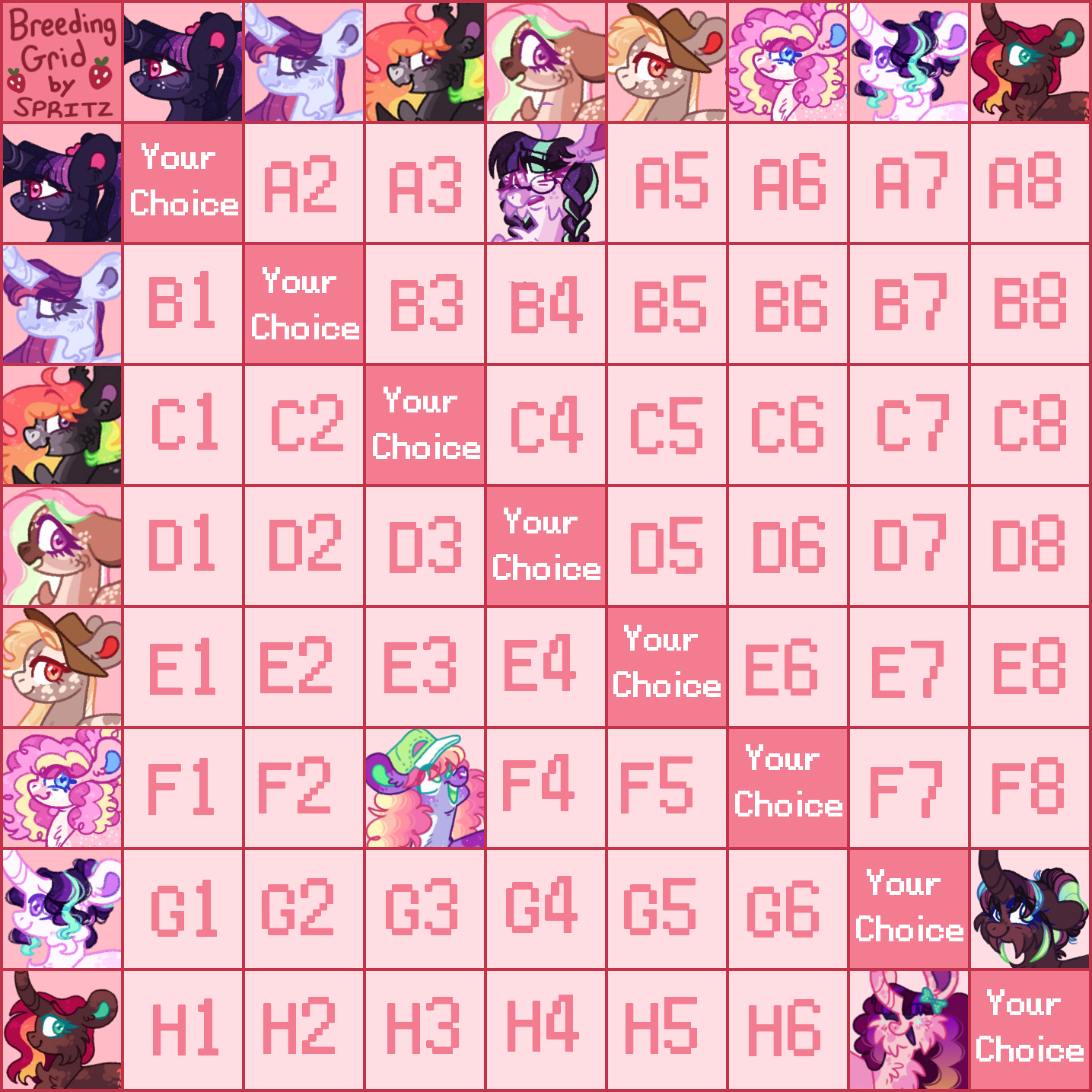 MLP Mane 6 Redesign Grid 2 (60/64 OPEN)
