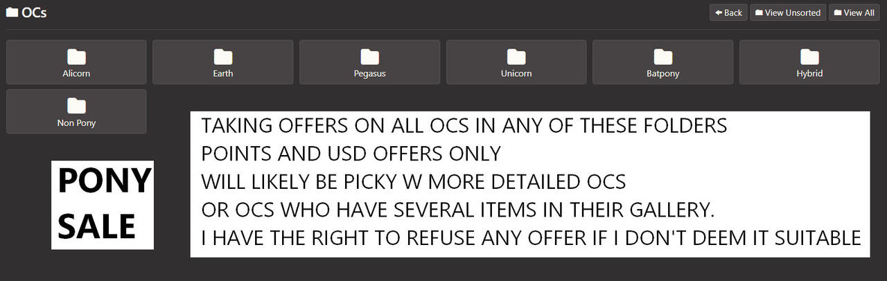 Taking Offers on MLP OCs