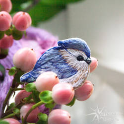 Miniature embroidered bird