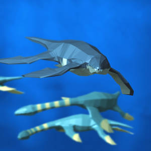 Liopleurodon hunting a pack of polygons
