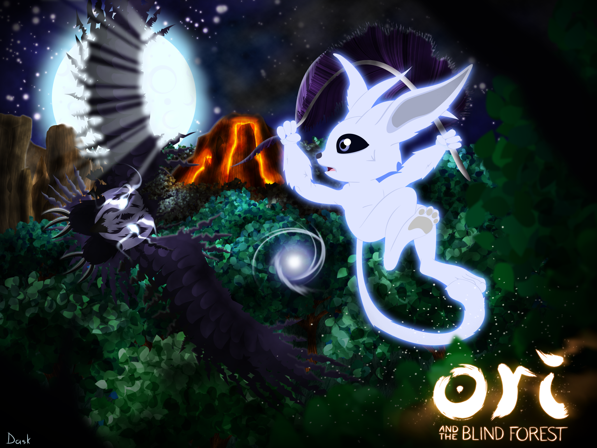 Ori and the Blind Forest fanart - Escaping Kuro