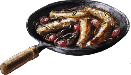 Roast Sausages with Chianti