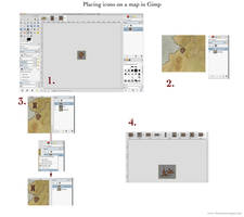 Placing icons on a map in Gimp