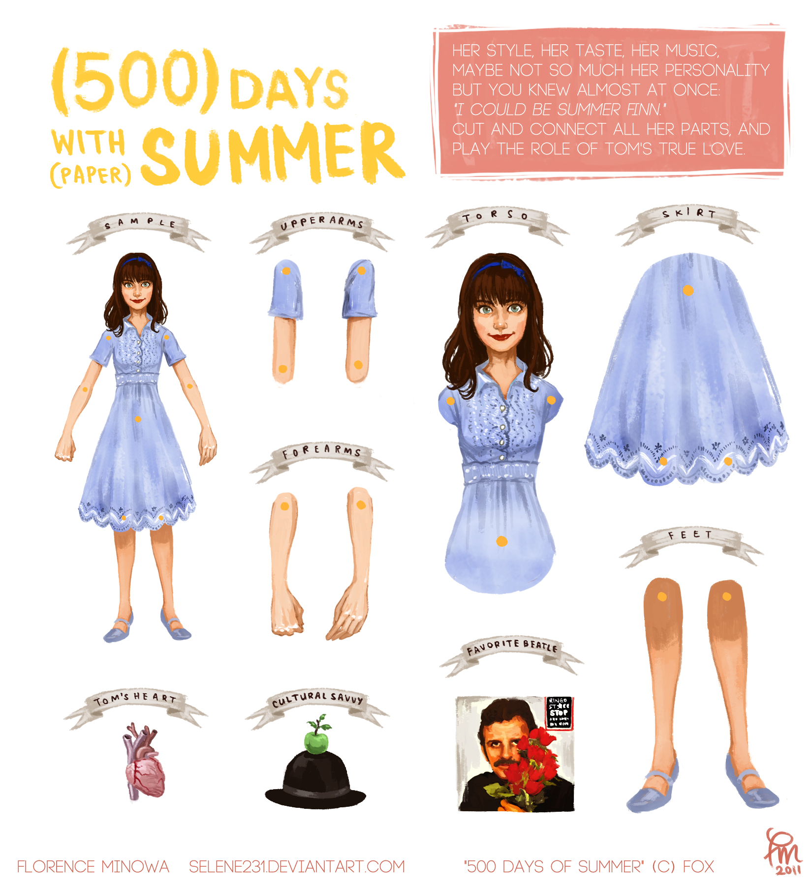 500 Days of Summer paper doll