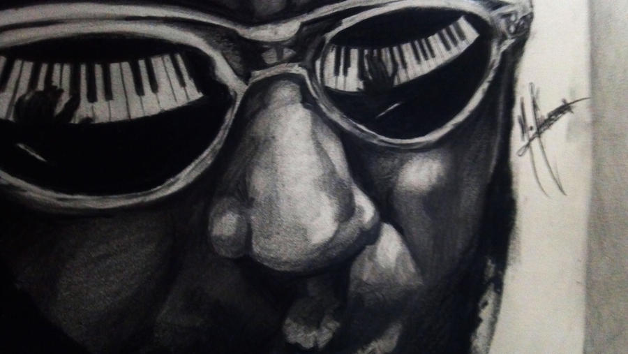 Thelonious Monk, Graphite on Paper. Zoom