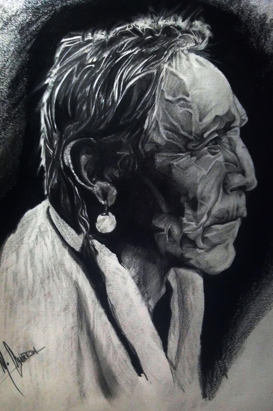 Native American, Graphite on paper