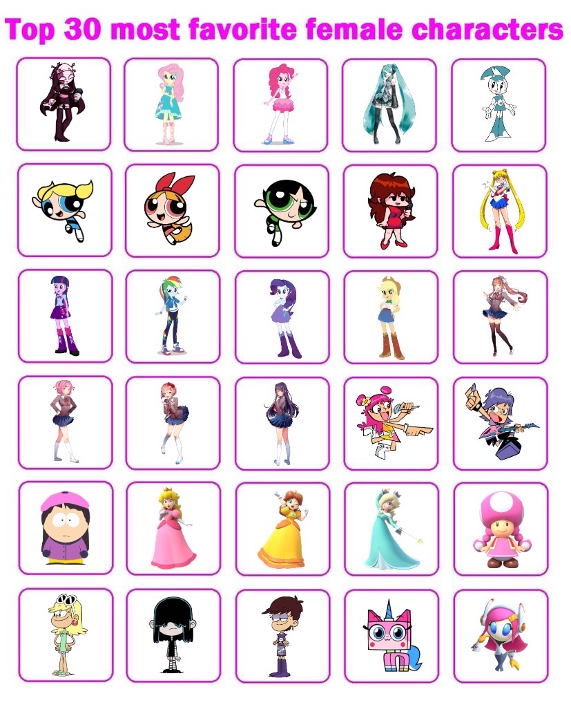 My Top 30 Favorite Female Characters By Fieryunikitty On Deviantart My Top 30 Favorite Female Characters By Fieryunikitty On Deviantart