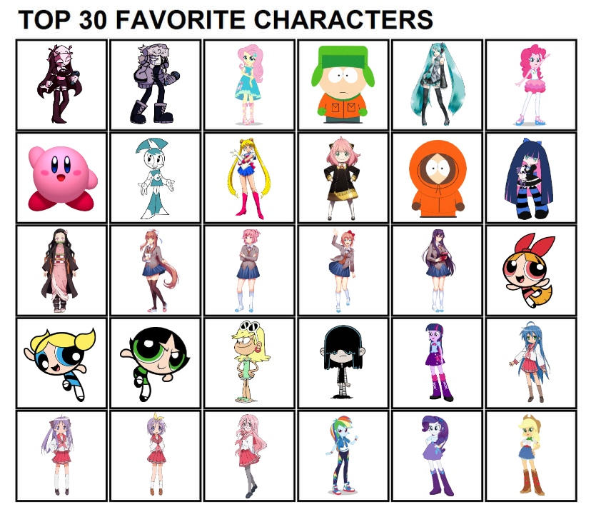 My Top 30 Favorite Characters By Fieryunikitty On Deviantart My Top 30 Favorite Characters By Fieryunikitty On Deviantart