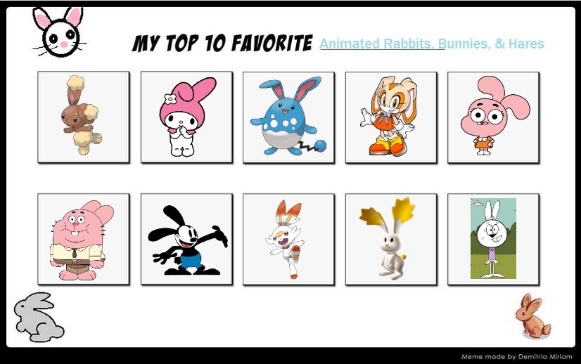 My Top 10 Favorite Rabbits by FieryUnikitty on DeviantArt
