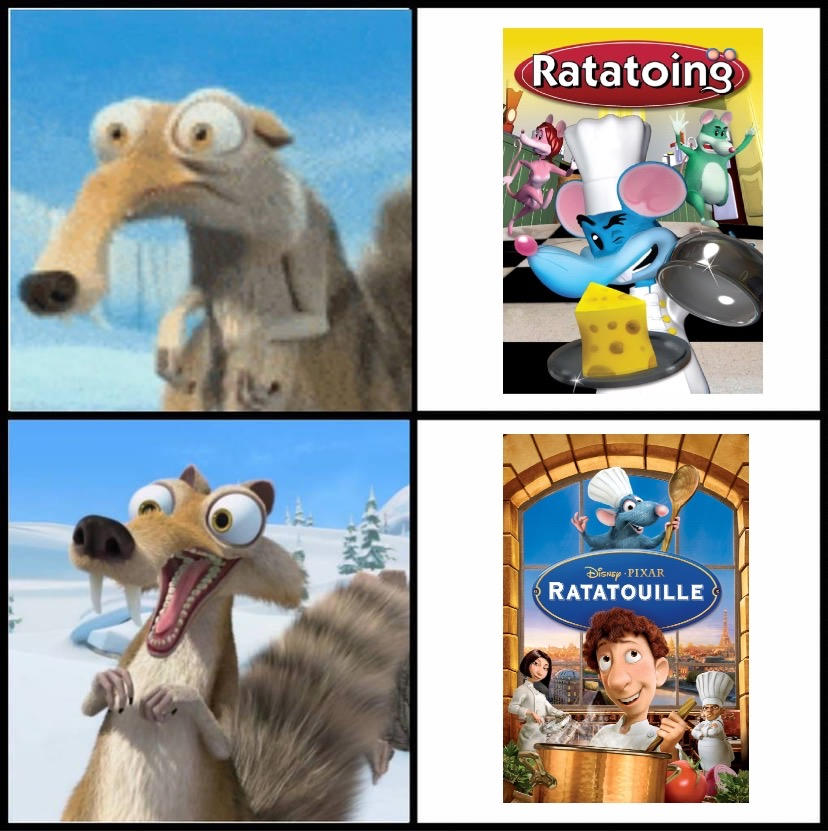 Scrat hates Ratatoing and likes Ratatouille by FieryUnikitty on DeviantArt