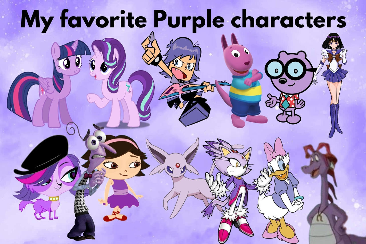 Purple Character Examples My Favorite Purple Characters by FieryUnikitty on DeviantArt