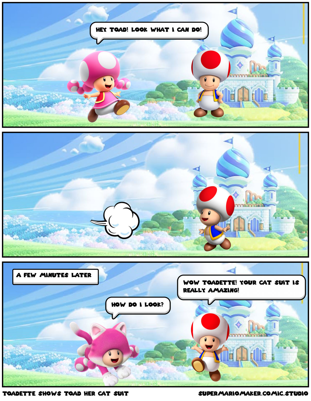Toad Cat Rabbit Toadette shows Toad her cat suit by FieryUnikitty on DeviantArt