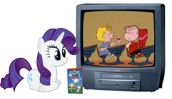 Rarity watches Be My Valentine, Charlie Brown