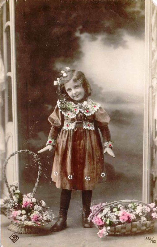 vintage postcard girl IV