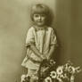 Vintage little girl with flowers 001