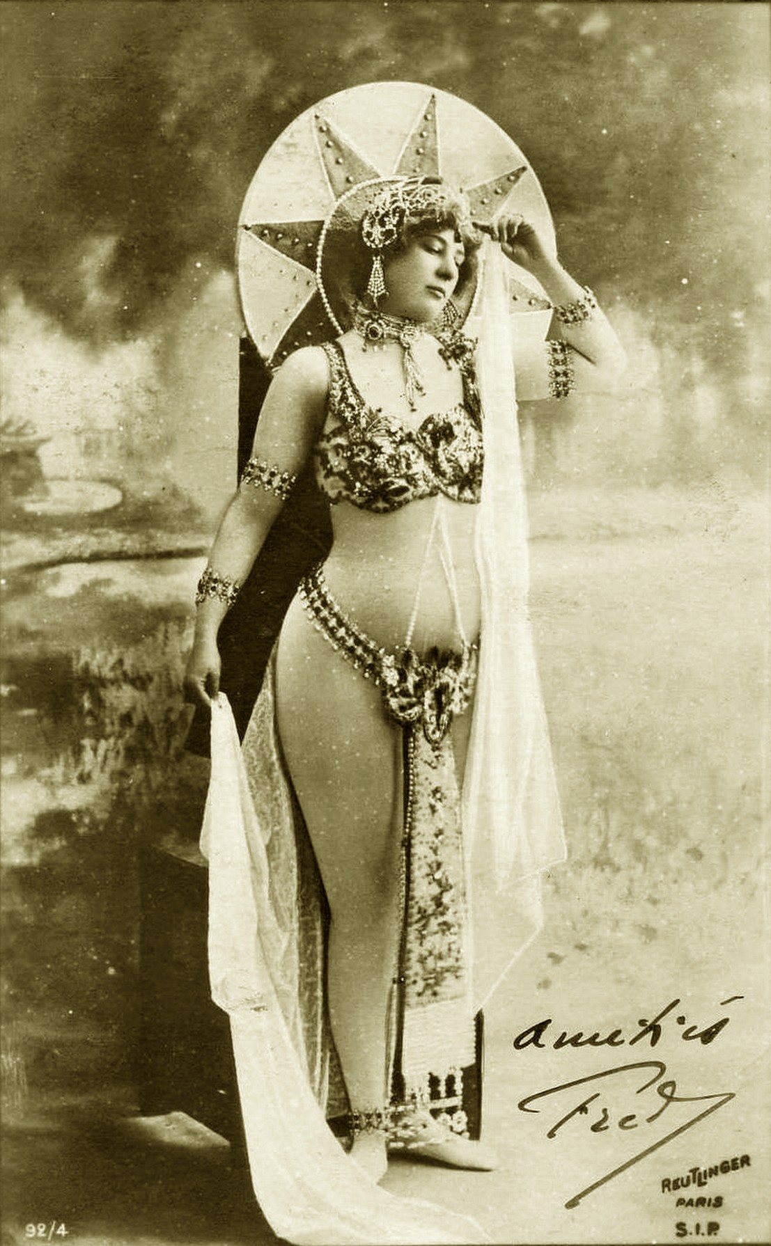 Vintage risque lady with costume 002