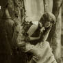 Vintage woman in the forest 001