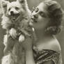 Vintage flapper lady with dog 001