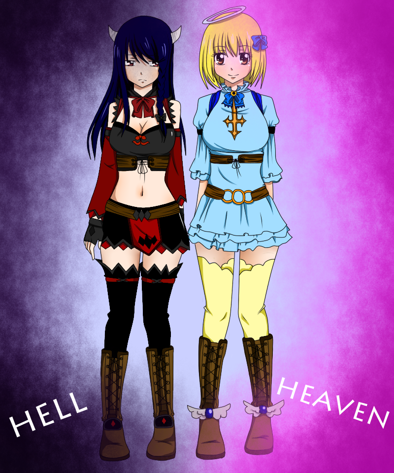 Hell And Heaven With Background By Nalulu1 On Deviantart