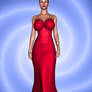 Sandra hypnotized in red dress_Hairdo