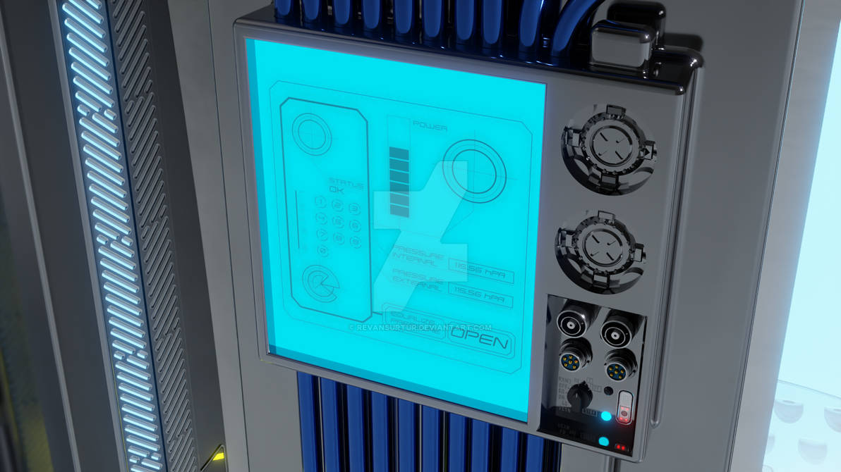 Alien Containment - data panel. Blender render by RevanSurtur on DeviantArt